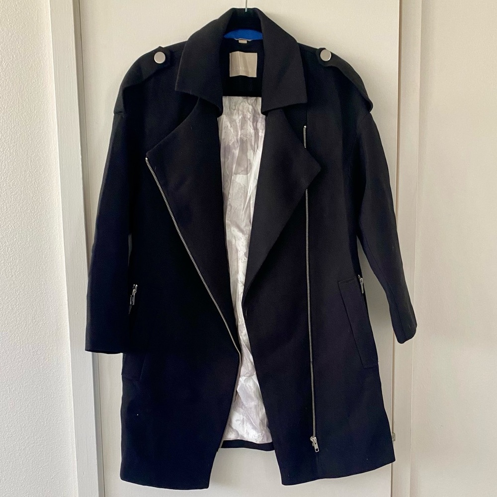 Soia & Kyo Asymmetrical Zip Raincoat